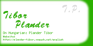 tibor plander business card